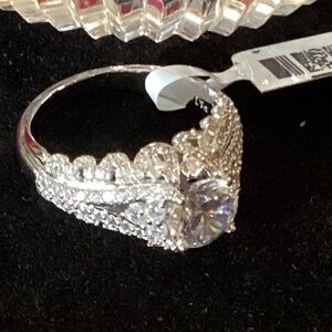 Sterling Silver Gorgeous Diamond Simulate Band Size 10